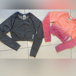 Gymshark | Set of 2 Long Sleeve Crop Tops (Small) 🦈